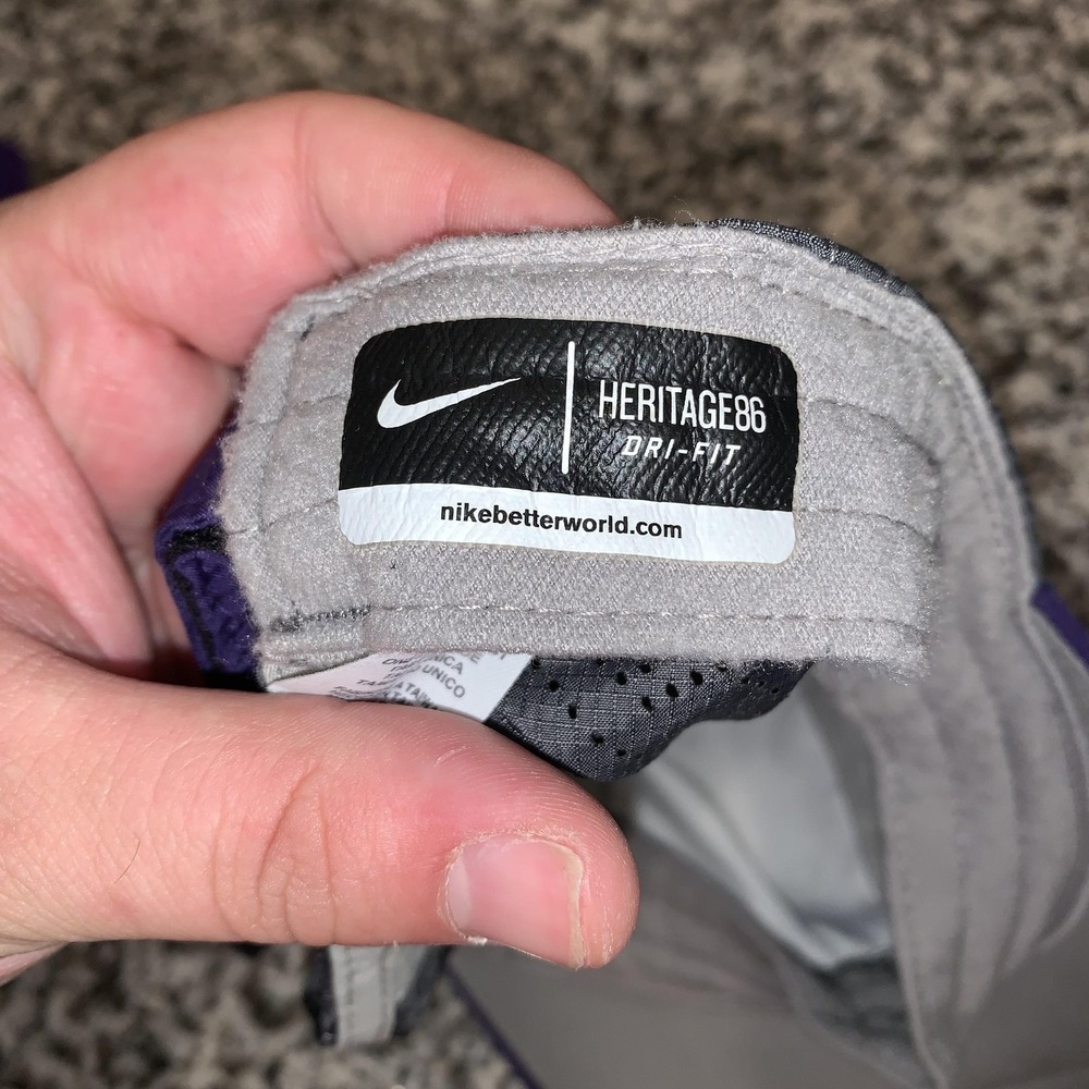 TCU Horned Frogs Hat Cap Strap Back Mens One Size Gray Nike Dri-FIT Heritage86 - Picture 6 of 7